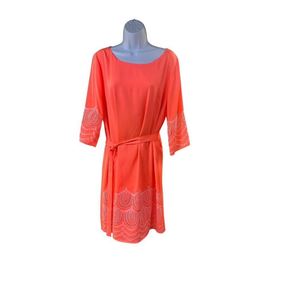Gianni Bini Sierra Dress/Sash In Neon Sunset Size Large NWT